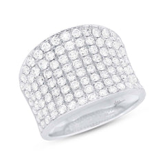 1.85ct 14k White Gold Diamond Pave Ring Size 5
