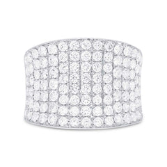 1.85ct 14k White Gold Diamond Pave Ring Size 5