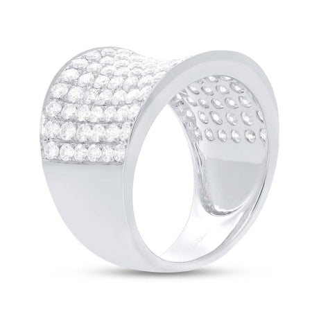 1.85ct 14k White Gold Diamond Pave Ring Size 5