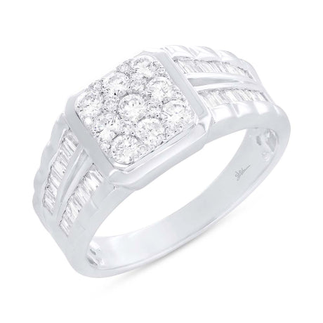 1.15ct 14k White Gold Diamond Men's Ring