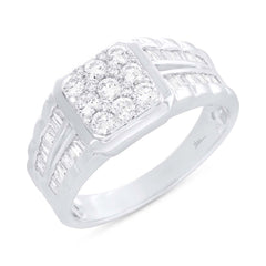 1.15ct 14k White Gold Diamond Men's Ring