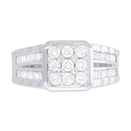 1.15ct 14k White Gold Diamond Men's Ring