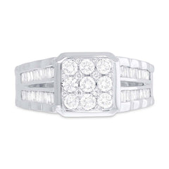 1.15ct 14k White Gold Diamond Men's Ring