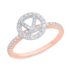 0.36ct 14k Two-tone Rose Gold Diamond Semi-mount Ring