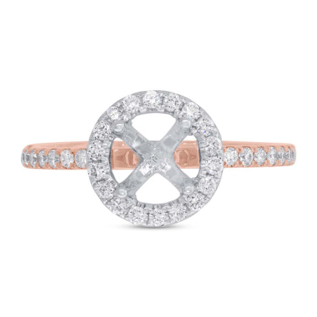 0.36ct 14k Two-tone Rose Gold Diamond Semi-mount Ring