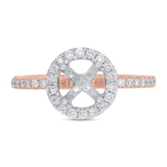 0.36ct 14k Two-tone Rose Gold Diamond Semi-mount Ring
