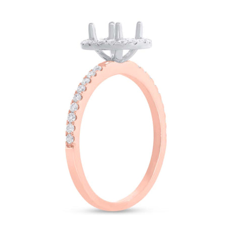 0.36ct 14k Two-tone Rose Gold Diamond Semi-mount Ring