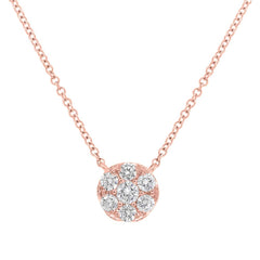 0.36ct 14k Rose Gold Diamond Cluster Pendant