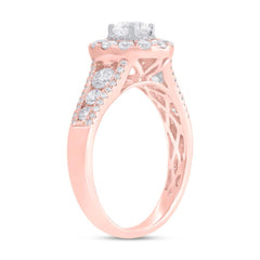 0.40ct Round Brilliant Center and 1.02ct Side 14k Rose Gold Diamond Engagement Ring