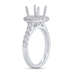 0.92ct 18k White Gold Diamond Semi-mount Ring for 2.00ct Center