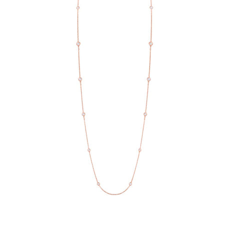 0.49ct 14k Rose Gold 36" Diamonds by the Yard Chain