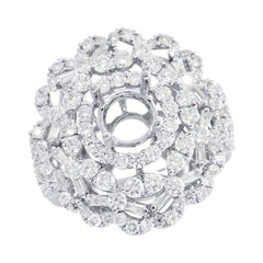 2.95ct 18k White Gold Diamond Semi-mount Ring Size 8.75