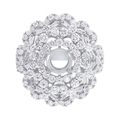2.95ct 18k White Gold Diamond Semi-mount Ring Size 8.75