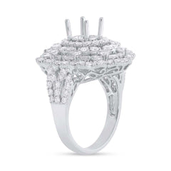 2.95ct 18k White Gold Diamond Semi-mount Ring Size 8.75