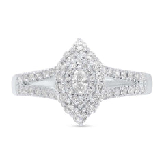 0.53ct 14k White Gold Diamond Engagement Ring