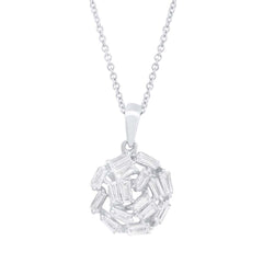 0.45ct 14k White Gold Diamond Baguette Necklace