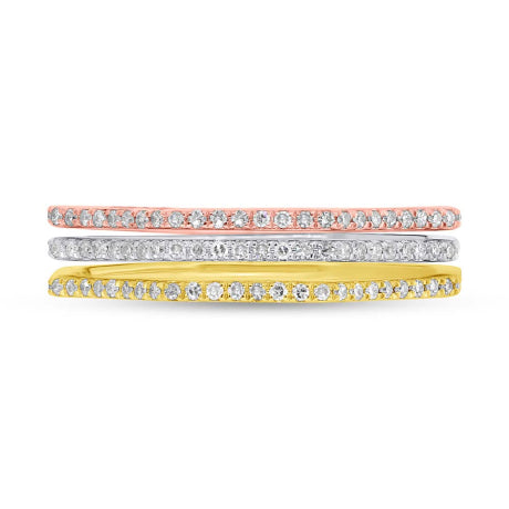 0.54ct 14k Three-tone Gold Diamond Eternity Lady's Ring 3-pc