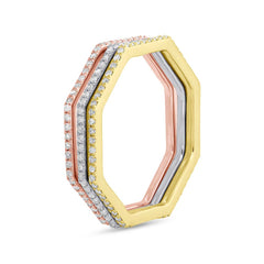 0.54ct 14k Three-tone Gold Diamond Eternity Lady's Ring 3-pc