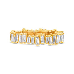0.67ct 14k Yellow Gold Diamond Baguette Lady's Band Size 4.5