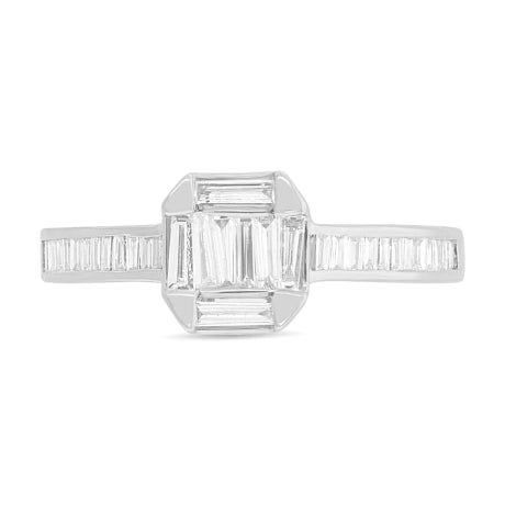 0.53ct 18k White Gold Diamond Baguette Lady's Ring