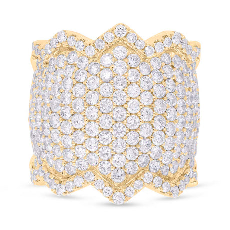 3.91ct 14k Yellow Gold Diamond Pave Lady's Ring