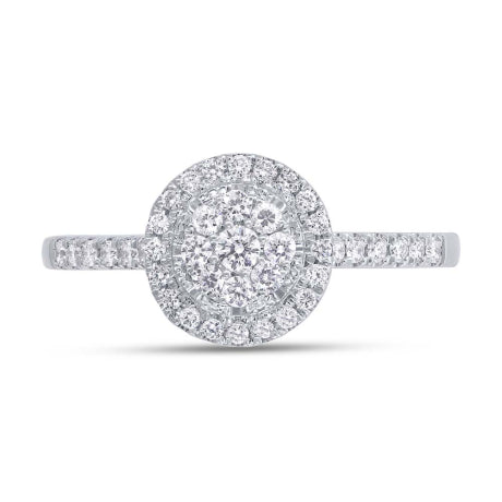 0.35ct 14k White Gold Diamond Cluster Engagement Ring