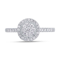 0.35ct 14k White Gold Diamond Cluster Engagement Ring