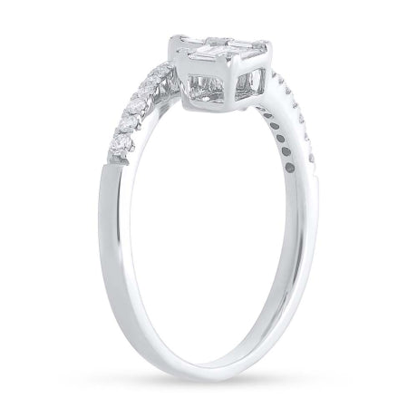 0.49ct 14k White Gold Diamond Baguette Ring