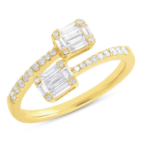 0.49ct 14k Yellow Gold Diamond Baguette Ring