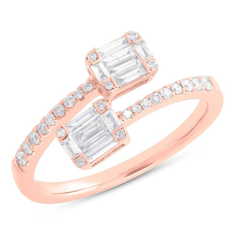 0.49ct 14k Rose Gold Diamond Baguette Ring