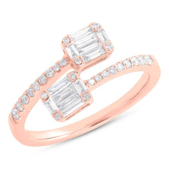 0.49ct 14k Rose Gold Diamond Baguette Ring