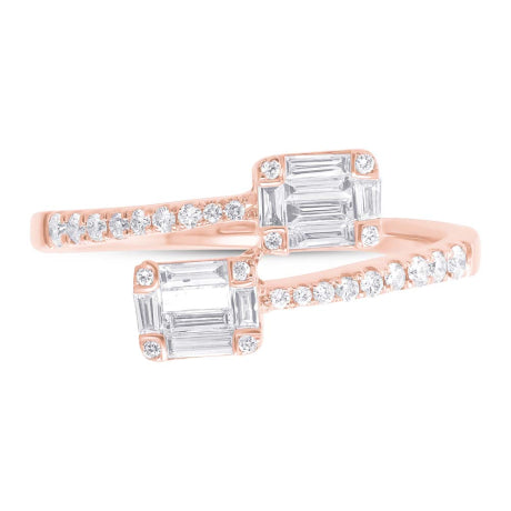 0.49ct 14k Rose Gold Diamond Baguette Ring