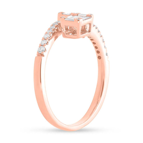 0.49ct 14k Rose Gold Diamond Baguette Ring