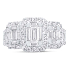 1.75ct 14k White Gold Diamond Baguette Lady's Ring Size 6.5
