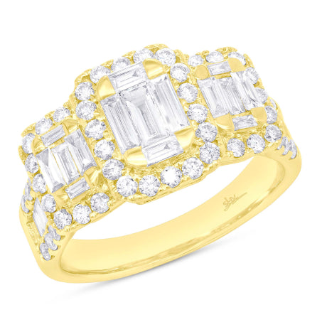 1.75ct 14k Yellow Gold Diamond Baguette Lady's Ring