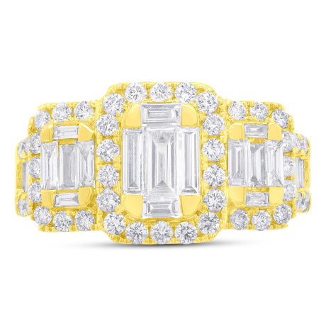 1.75ct 14k Yellow Gold Diamond Baguette Lady's Ring
