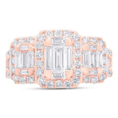 1.75ct 14k Rose Gold Diamond Baguette Lady's Ring