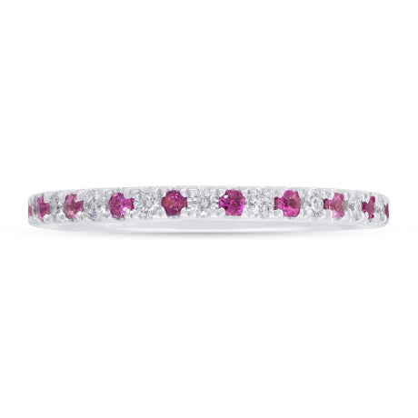 0.19ct Diamond and 0.25ct Ruby 14k White Gold Eternity Lady's Band
