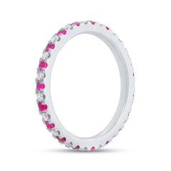 0.19ct Diamond and 0.25ct Ruby 14k White Gold Eternity Lady's Band