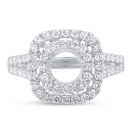 0.90ct 18k White Gold Diamond Semi-mount Ring Size 6.75