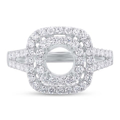0.90ct 18k White Gold Diamond Semi-mount Ring Size 6.75