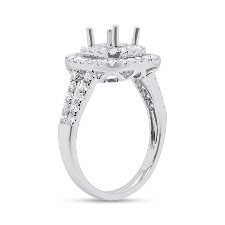 0.90ct 18k White Gold Diamond Semi-mount Ring Size 6.75