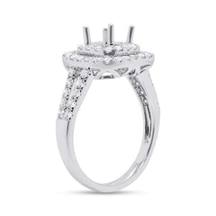 0.90ct 18k White Gold Diamond Semi-mount Ring Size 6.75