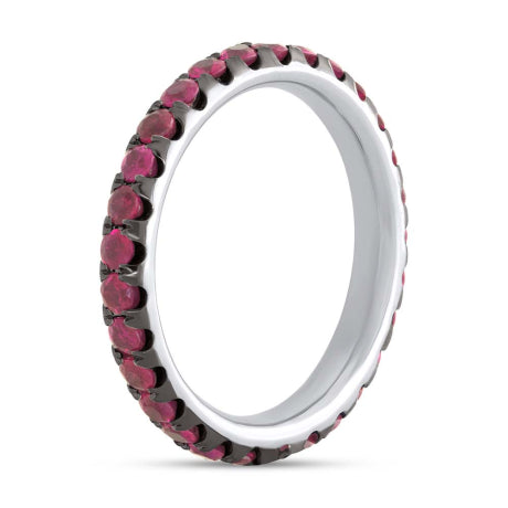 1.42ct 14k White Gold Ruby Eternity Band
