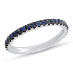 0.71ct 14k White Gold Blue Sapphire Eternity Band