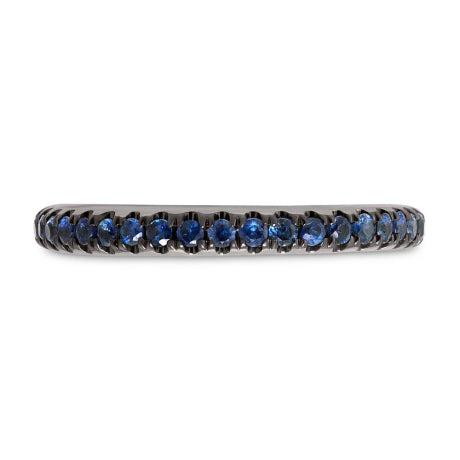 0.71ct 14k White Gold Blue Sapphire Eternity Band