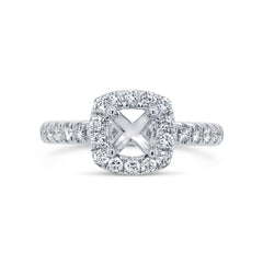 0.59ct 14k White Gold Diamond Semi-mount for 5x5mm Center