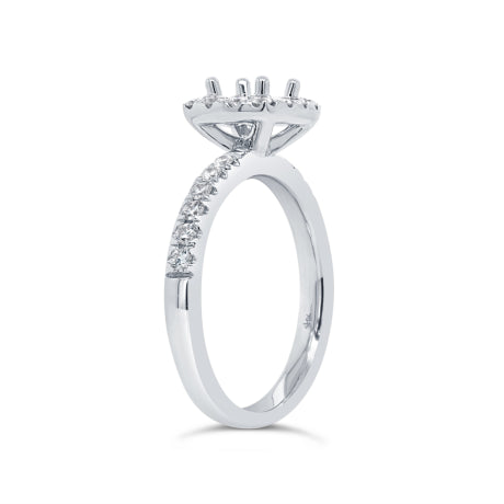 0.59ct 14k White Gold Diamond Semi-mount for 5x5mm Center
