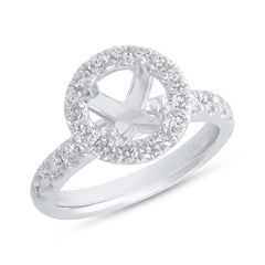 0.83ct 14k White Gold Diamond Semi-mount for 1.50ct Center