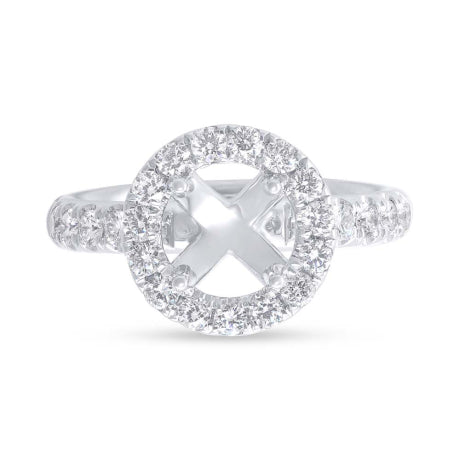 0.83ct 14k White Gold Diamond Semi-mount for 1.50ct Center